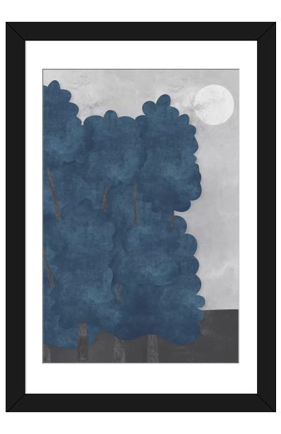 Blue Trees Paper Art Print - Flatowl