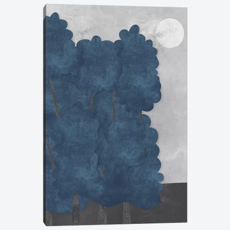 Blue Trees Canvas Print #OWL13} by Flatowl Canvas Art Print