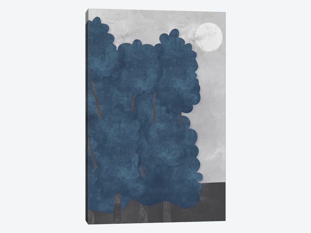 Blue Trees by Flatowl 1-piece Canvas Artwork