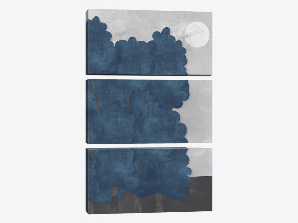 Blue Trees by Flatowl 3-piece Canvas Wall Art