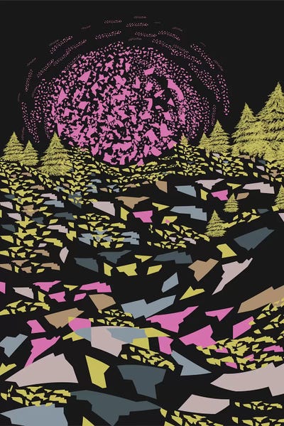 Trippy Hills, Colorful by Flatowl canvas print