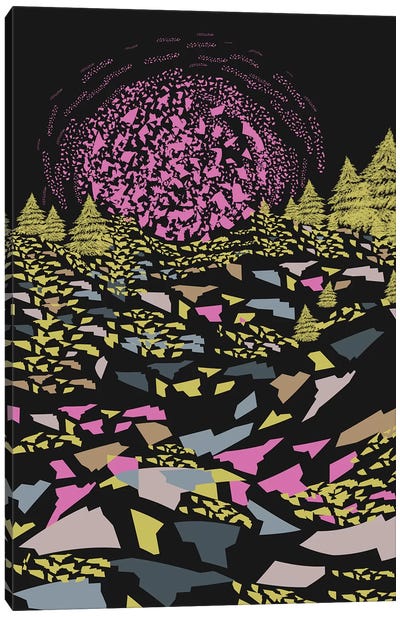 Trippy Hills, Colorful Canvas Art Print - Flatowl