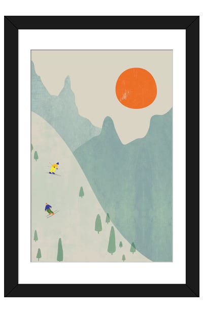 Ski Set Ii Paper Art Print - Flatowl