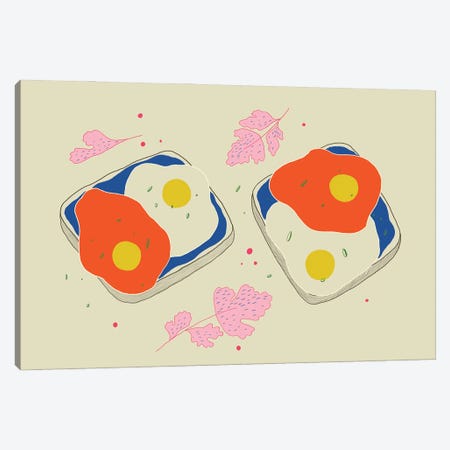 Avocado On Toast Canvas Print #OWL171} by Flatowl Canvas Artwork