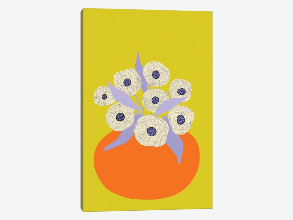 Yellow Flower Vase by Flatowl 1-piece Canvas Art