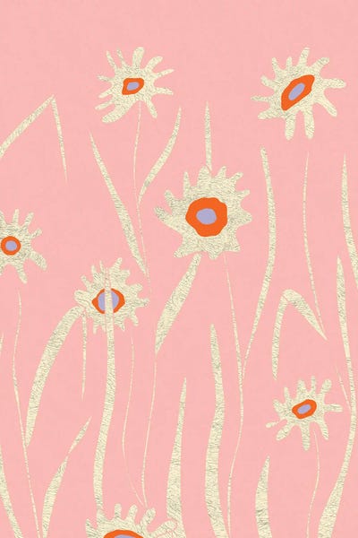 Pink Flower Field by Flatowl multi panel art