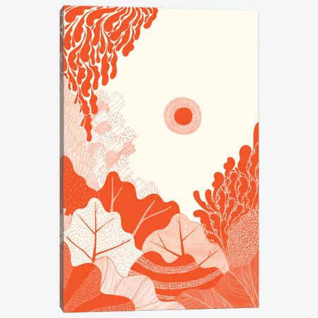 Foliage In Red Canvas Print #OWL181} by Flatowl Canvas Print