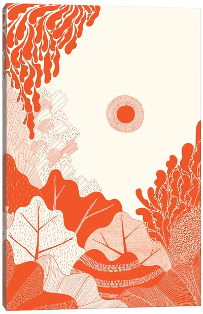 Foliage In Red Canvas Art Print - Flatowl