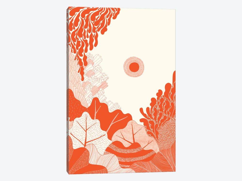 Foliage In Red by Flatowl 1-piece Canvas Artwork