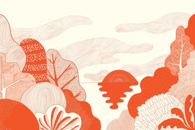 Sunset In Red by Flatowl multi panel art