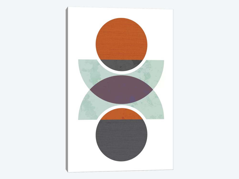 Circles Reflected (Orange) by Flatowl 1-piece Art Print