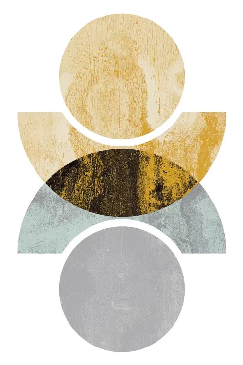 Circles Reflected (Yellow) by Flatowl wall art