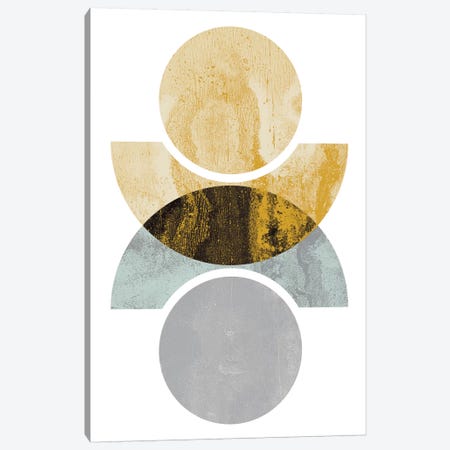Circles Reflected (Yellow) Canvas Print #OWL22} by Flatowl Canvas Artwork