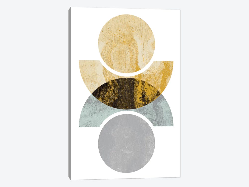 Circles Reflected (Yellow) by Flatowl 1-piece Canvas Art