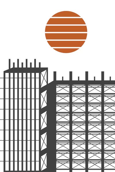 Line Art: City In Construction by Flatowl