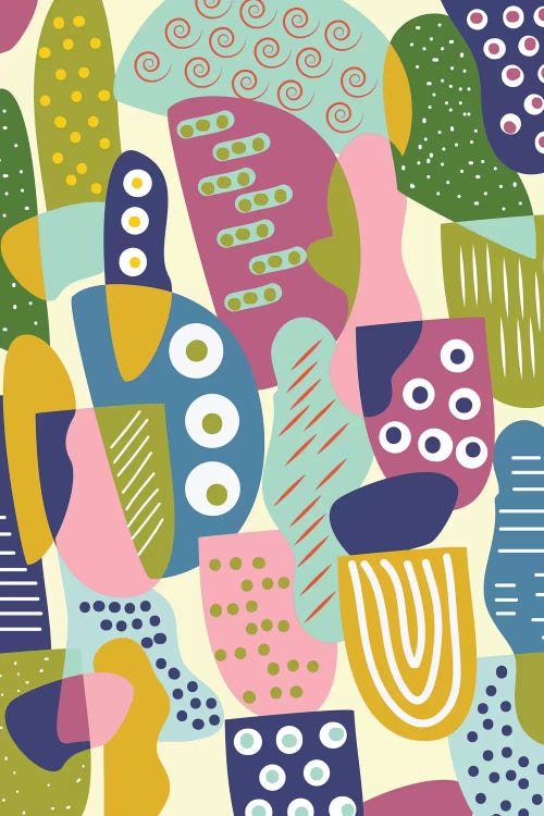 Colorful Shapes by Flatowl wall art