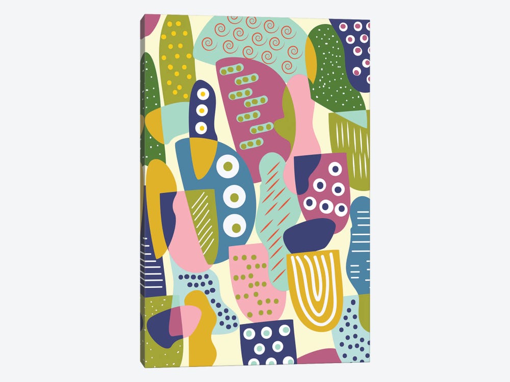 Colorful Shapes by Flatowl 1-piece Canvas Art Print