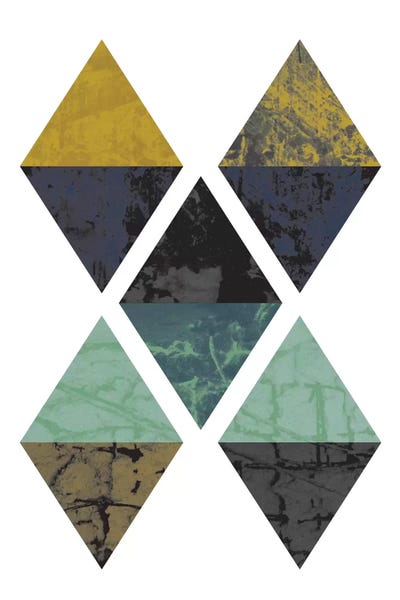 Diamonds Grunge by Flatowl multi panel art
