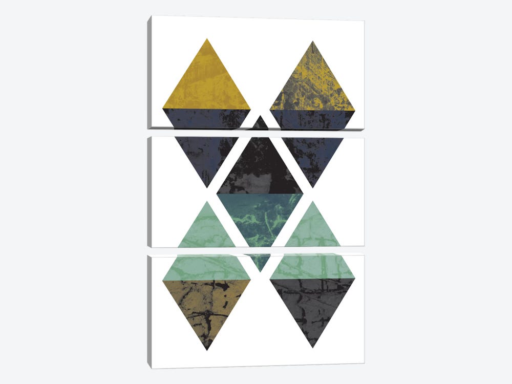 Diamonds Grunge by Flatowl 3-piece Canvas Print