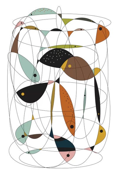 Kids Ocean Life Art: Fishing Net by Flatowl