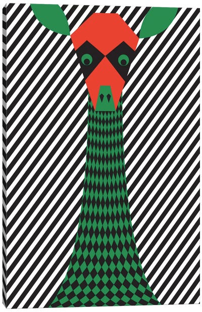 Giraffe Canvas Art Print - Stripe Patterns