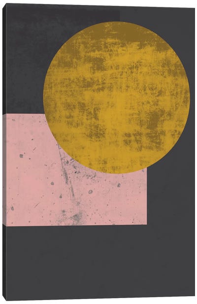 Gold Moon Canvas Art Print - Dusty Pink