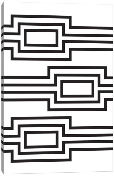 Horizontal Lines Canvas Art Print - Black & White Patterns