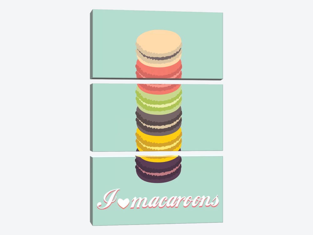 Macaroons by Flatowl 3-piece Canvas Print