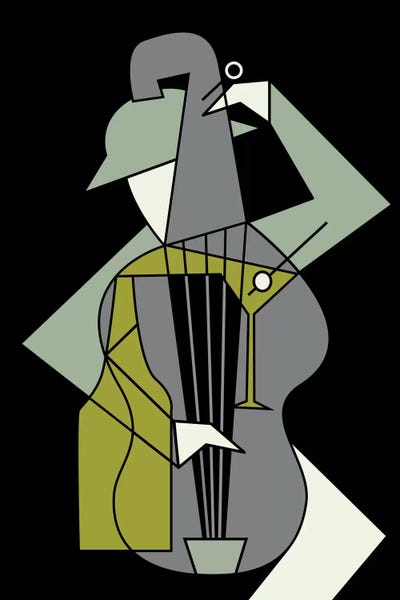 Large Minimalist Art - Canvas Prints: Music & Alcohol by Flatowl