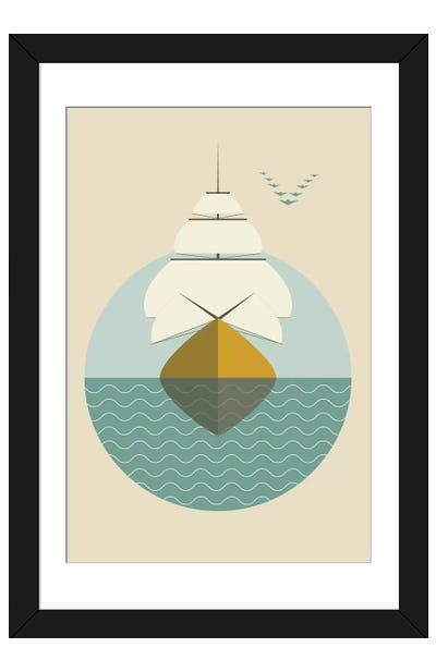Ship Paper Art Print - Flatowl