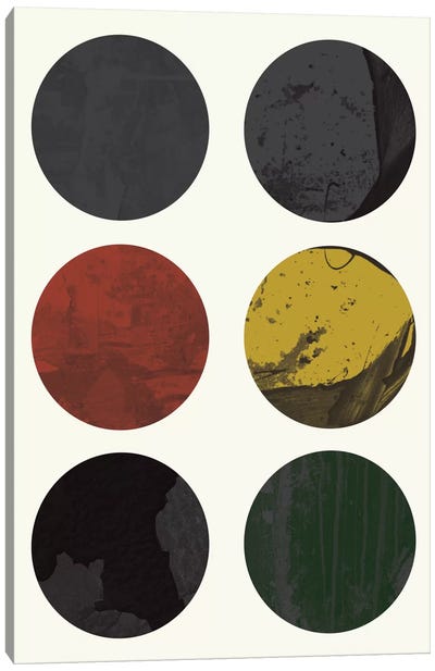 Six Circles Canvas Art Print - Abstract Shapes & Patterns