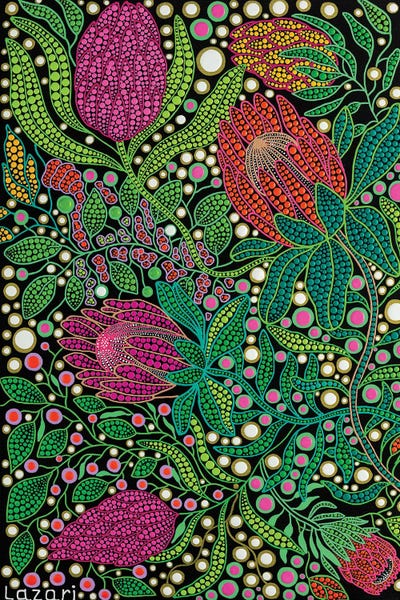 Psychedelic: Protea Flowers by Oxana Lazari