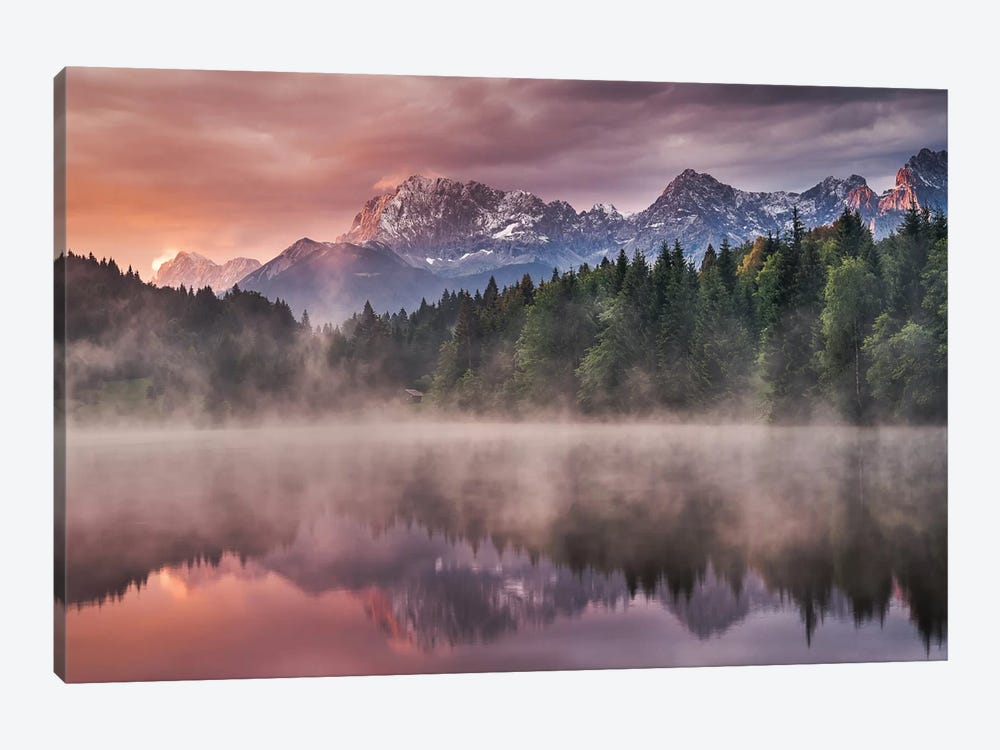 Sunrise At The Lake by Andreas Wonisch 1-piece Canvas Art