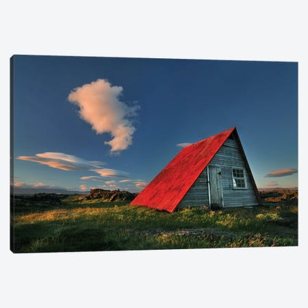 The Red Roof Canvas Print #OXM1246} by Bragi Ingibergsson - Art Print