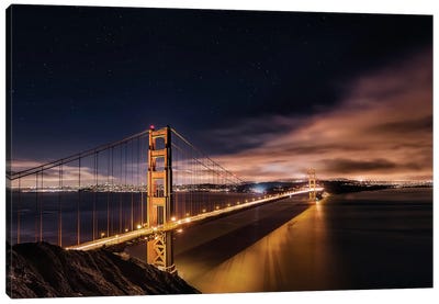 Golden Gate To The Stars Canvas Art Print - 1x Architecture