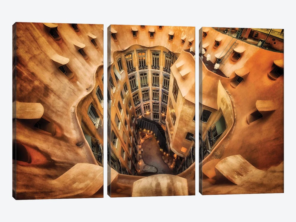 Casa Mila , La Pedrera, Barcelona, Spain by Massimo Cuomo 3-piece Canvas Art Print