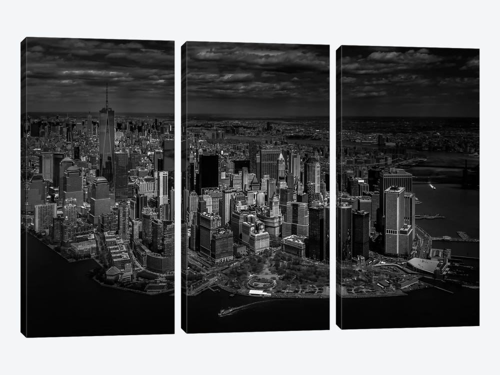 A Bird's Eye View Of Manhattan by Michael Jurek 3-piece Canvas Artwork