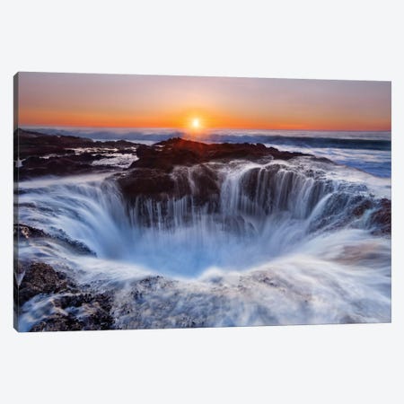 Thor's Well, Cape Perpetua, Siuslaw National Forest, Lincoln County, Oregon, USA Canvas Print #OXM1831} by Miles Morgan Art Print