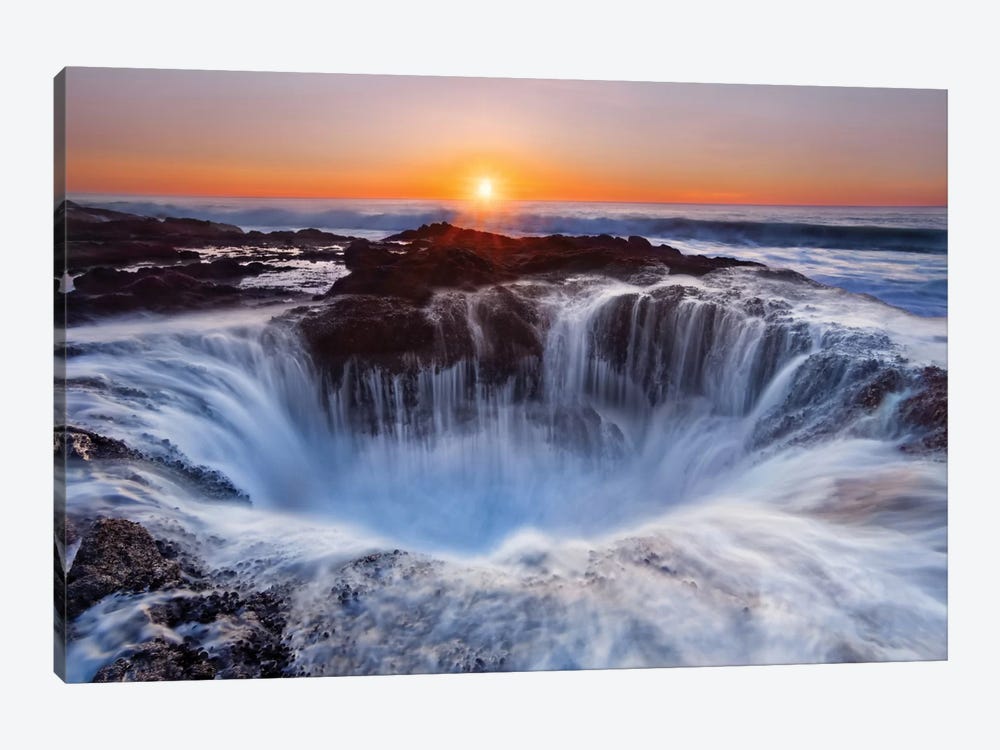 Thor's Well, Cape Perpetua, Siuslaw National Forest, Lincoln County, Oregon, USA 1-piece Canvas Artwork