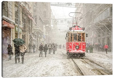 Beyoğlu, Istanbul, Turkey Canvas Art Print - Snow Art
