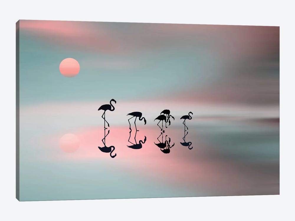 A Family Of Flamingos by Natalia Baras 1-piece Art Print