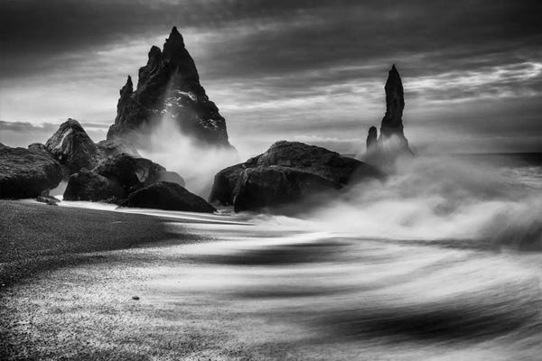 Black & White Scenic Art: Iceland Rocks by Philip Eaglesfield
