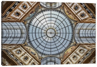 Galleria Vittorio Emanuele II, Milan, Lombardy Region, Italy Canvas Art Print - Architecture Art