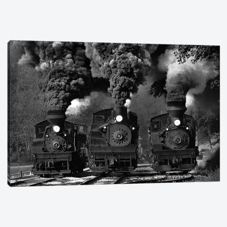Train Race In B&W Canvas Print #OXM200} by Chuck Gordon Canvas Art