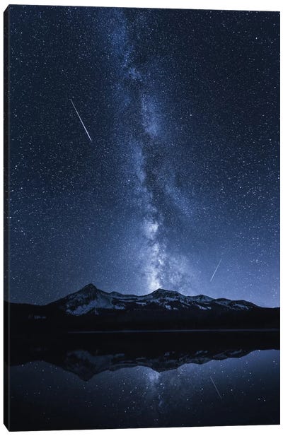 Galaxy's Reflection Canvas Art Print - Night Sky Art