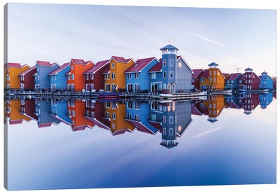 Colored Homes Canvas Art Print