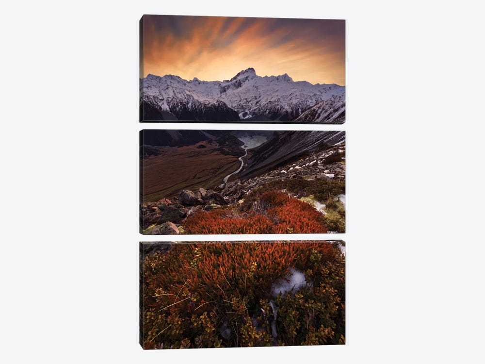 Mount Sefton, Aroarokaehe Range, Southern Alps, New Zealand by Yan Zhang 3-piece Canvas Print