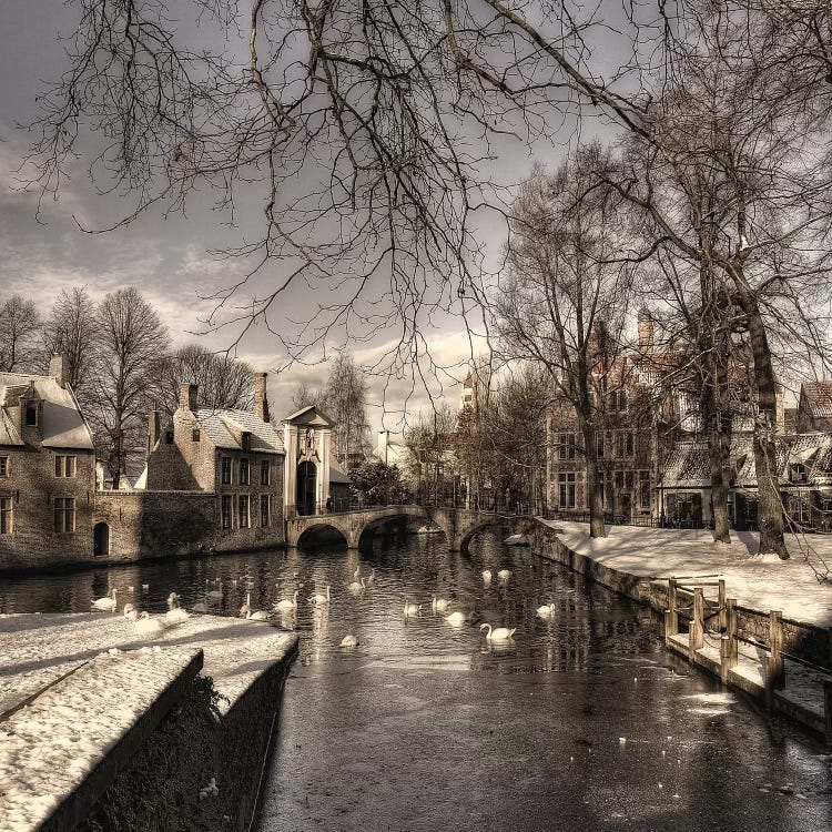 Bruges In Christmas Dress by Yvette Depaepe canvas print