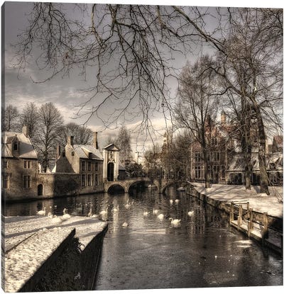Bruges In Christmas Dress Canvas Art Print - Village & Town Art