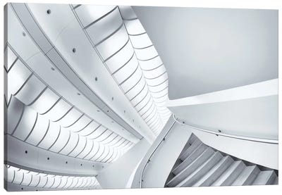 Stairs To Enter Canvas Art Print - Pure White
